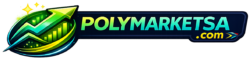 Polymarketsa.com prediction markets platform logo with upward financial chart arrow symbolizing event trading and market forecasting